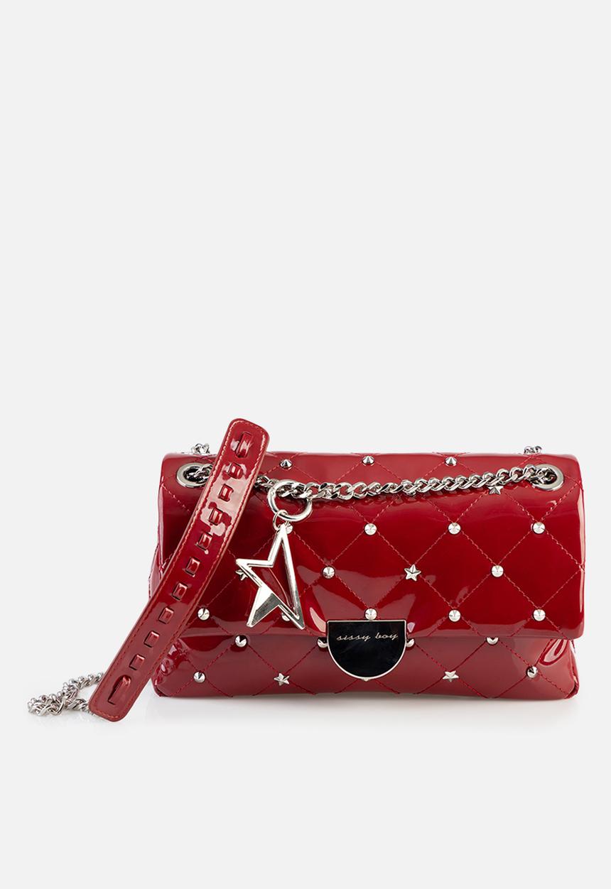 SISSY BOY - Becca patent story crossbody bag - red