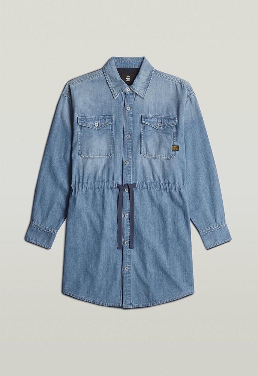 G-STAR - Relaxed drawcord denim dress wmn - Faded Thames