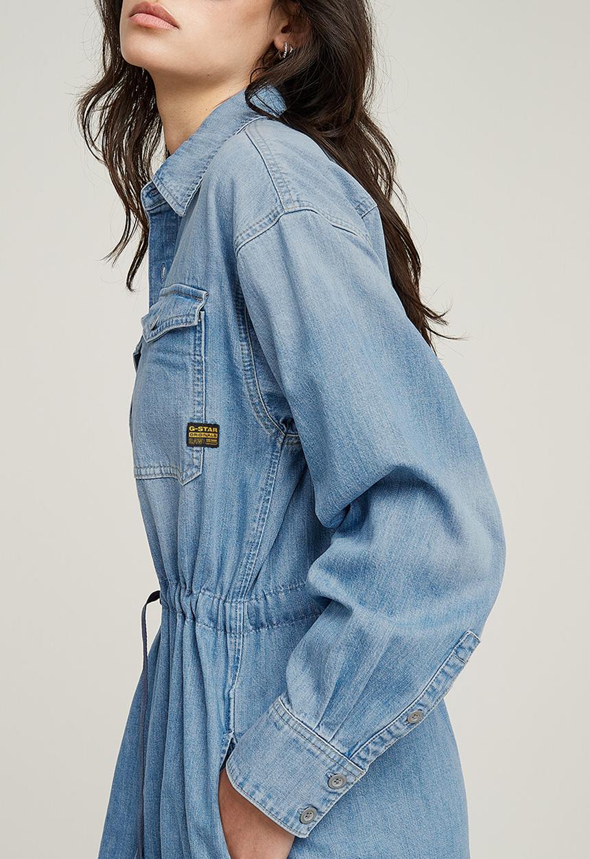 G-STAR - Relaxed drawcord denim dress wmn - Faded Thames