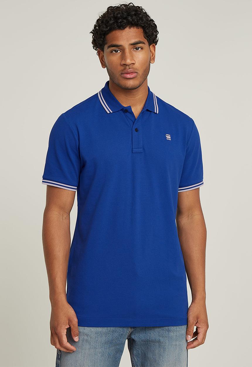 G-STAR - Dunda slim stripe polo s\s - blue