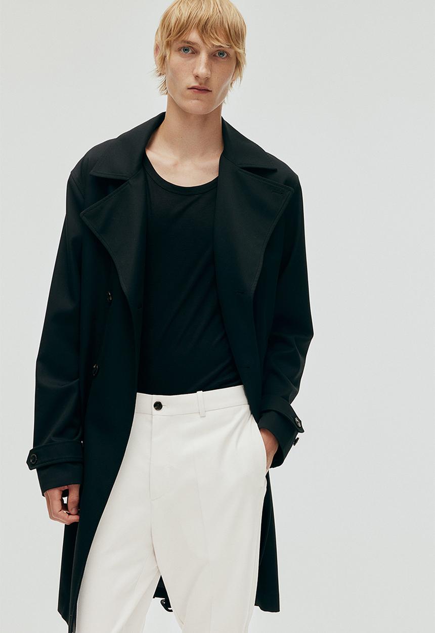 H&M - Regular fit cropped trousers - cream 