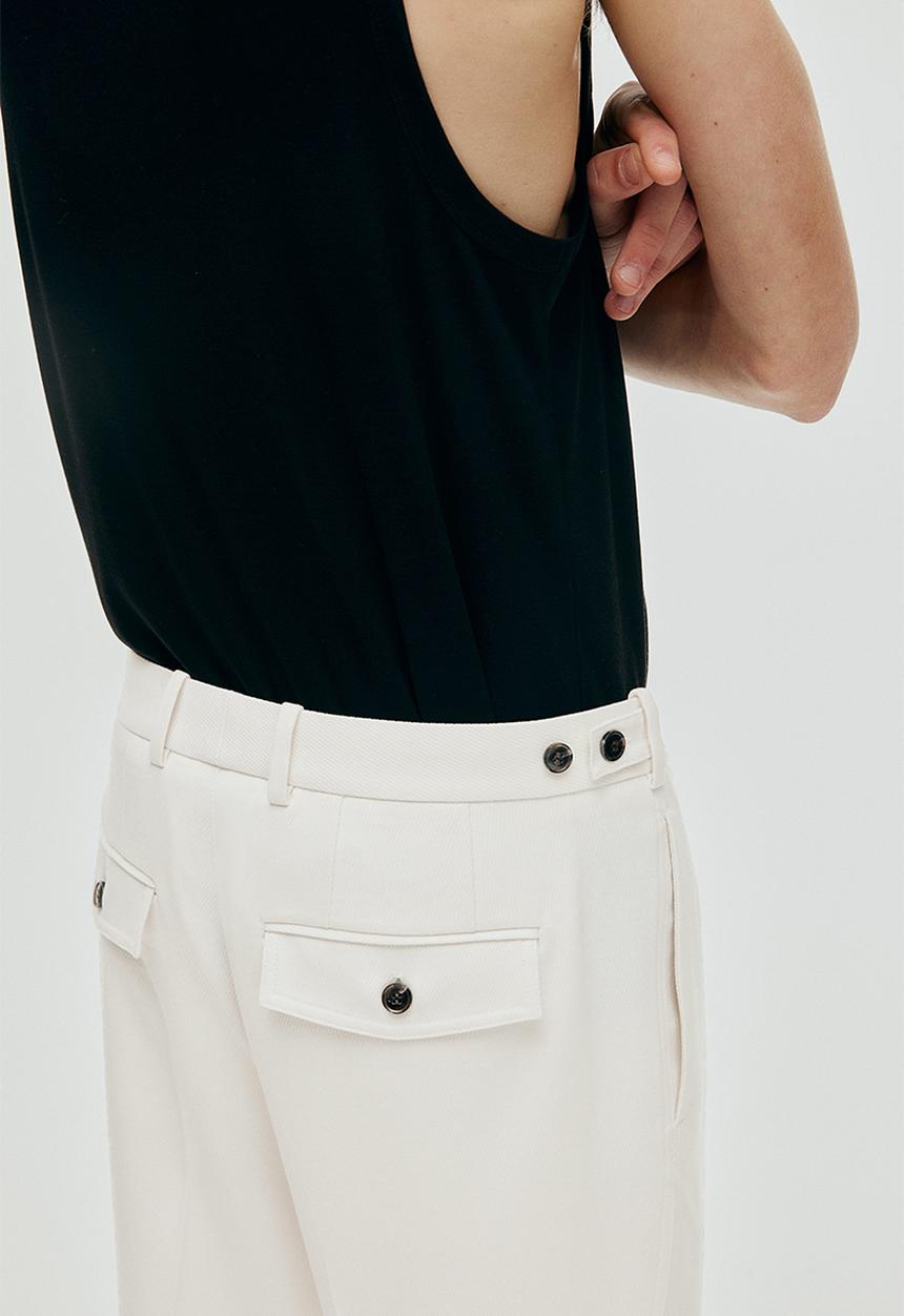 H&M - Regular fit cropped trousers - cream 