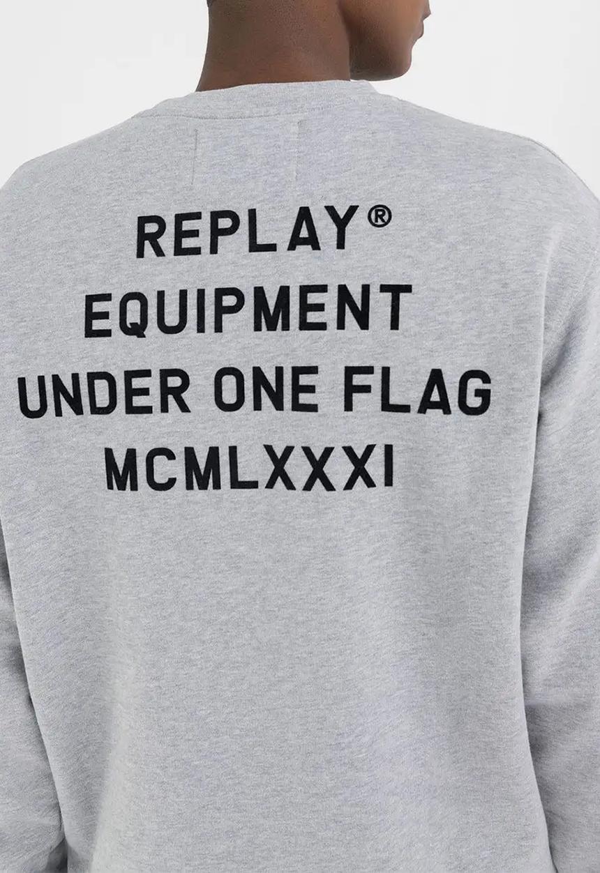 Replay - Replay branded sweatshirt - melange grey