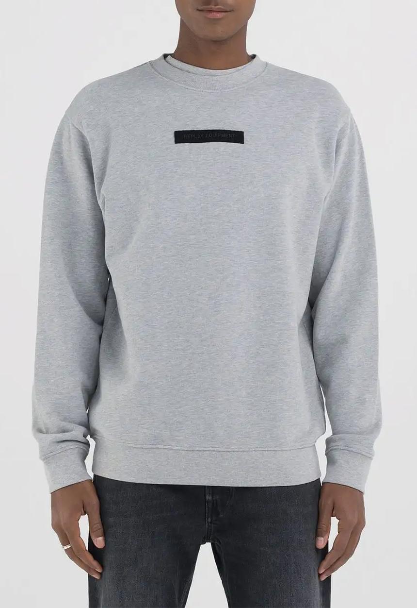 Replay - Replay branded sweatshirt - melange grey