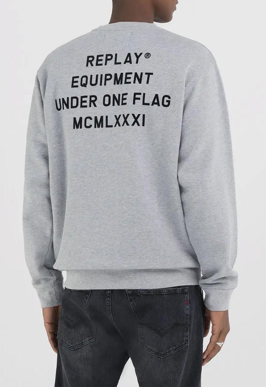 Replay - Replay branded sweatshirt - melange grey