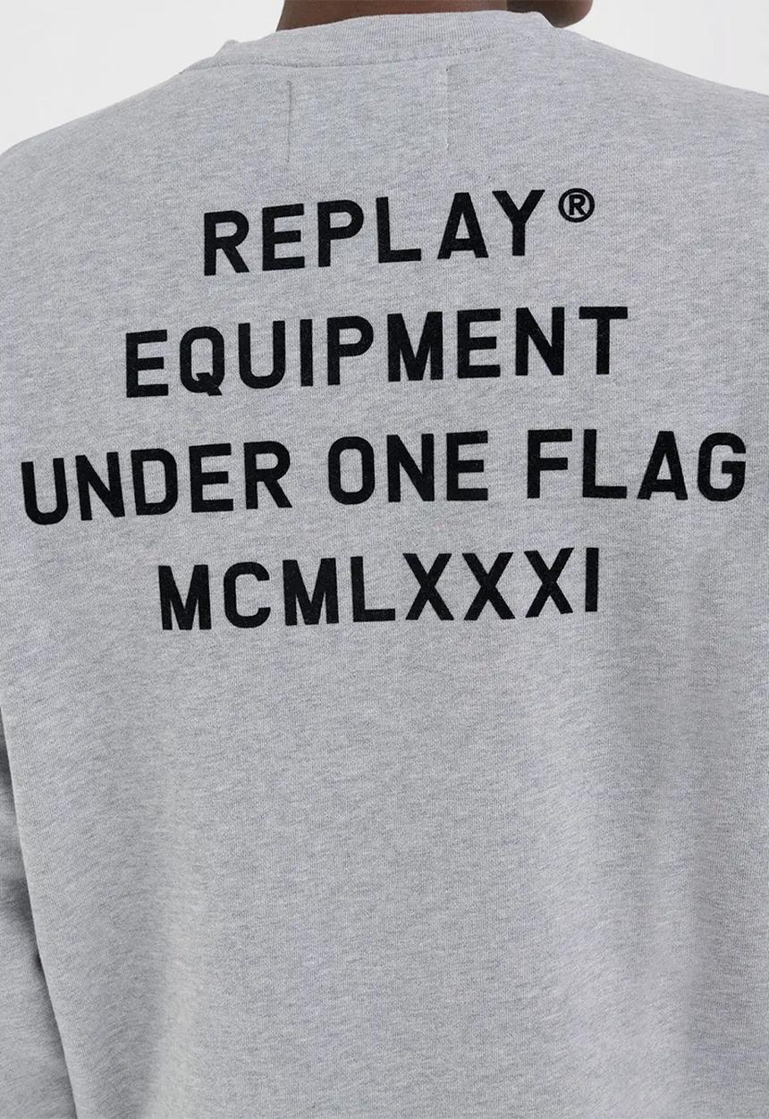 Replay - Replay branded sweatshirt - melange grey