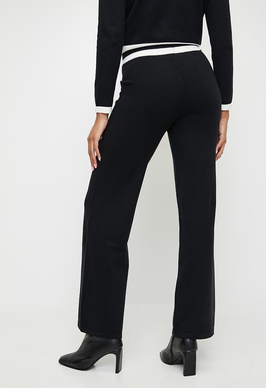 SISSY BOY - HARVEY: Contrasted Wide-Leg Knit Pants - White / Black