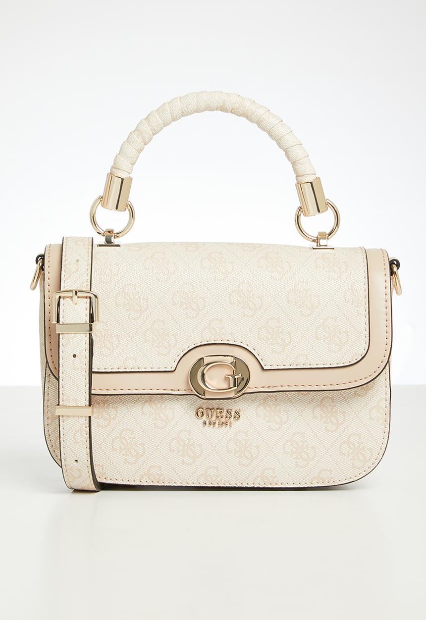 GUESS - Orlina logo top handle flap bag - sand logo