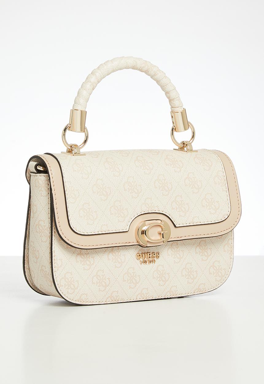 GUESS - Orlina logo top handle flap bag - sand logo