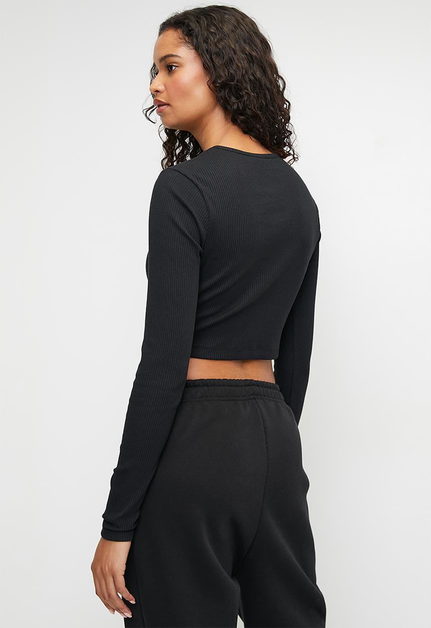 adidas Originals - Ess Crop Ls W - Black