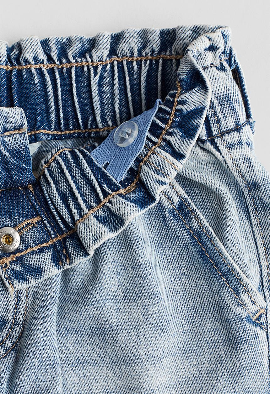 H&M - Wide leg paper bag jeans - light denim blue