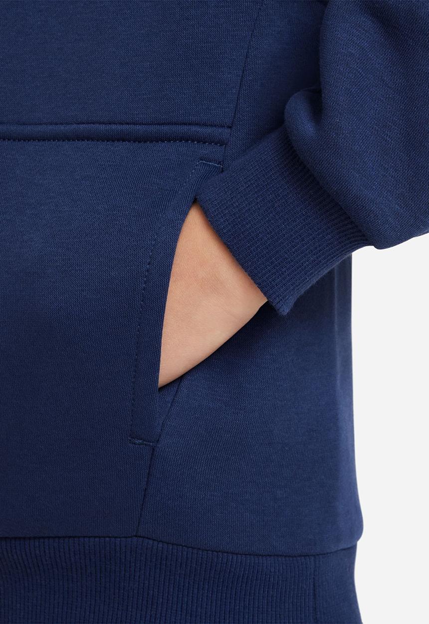 Nike - Kids Nike Club Fleece Hoody lbr - Midnight Navy/White