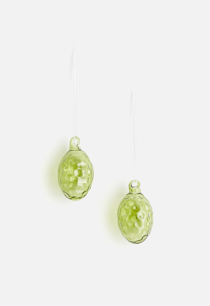 H&M - 2-Pack glass easter decorations - lime green