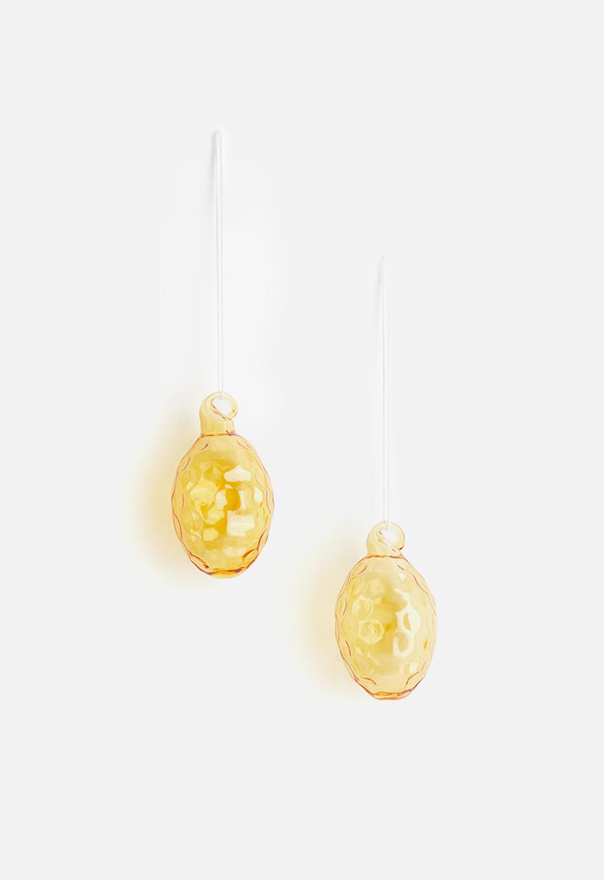 H&M - 2-Pack glass easter decorations - yellow
