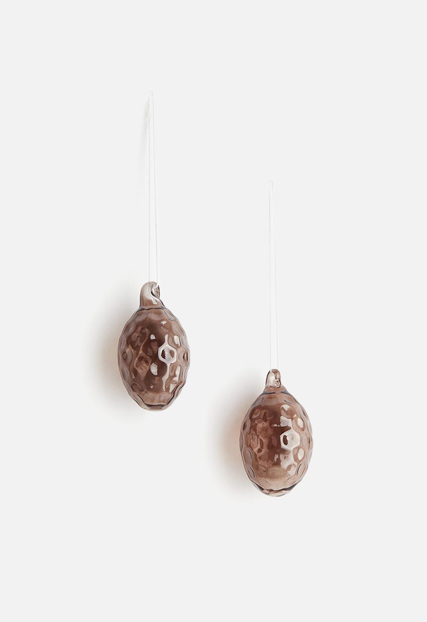 H&M - 2-Pack glass easter decorations - brown