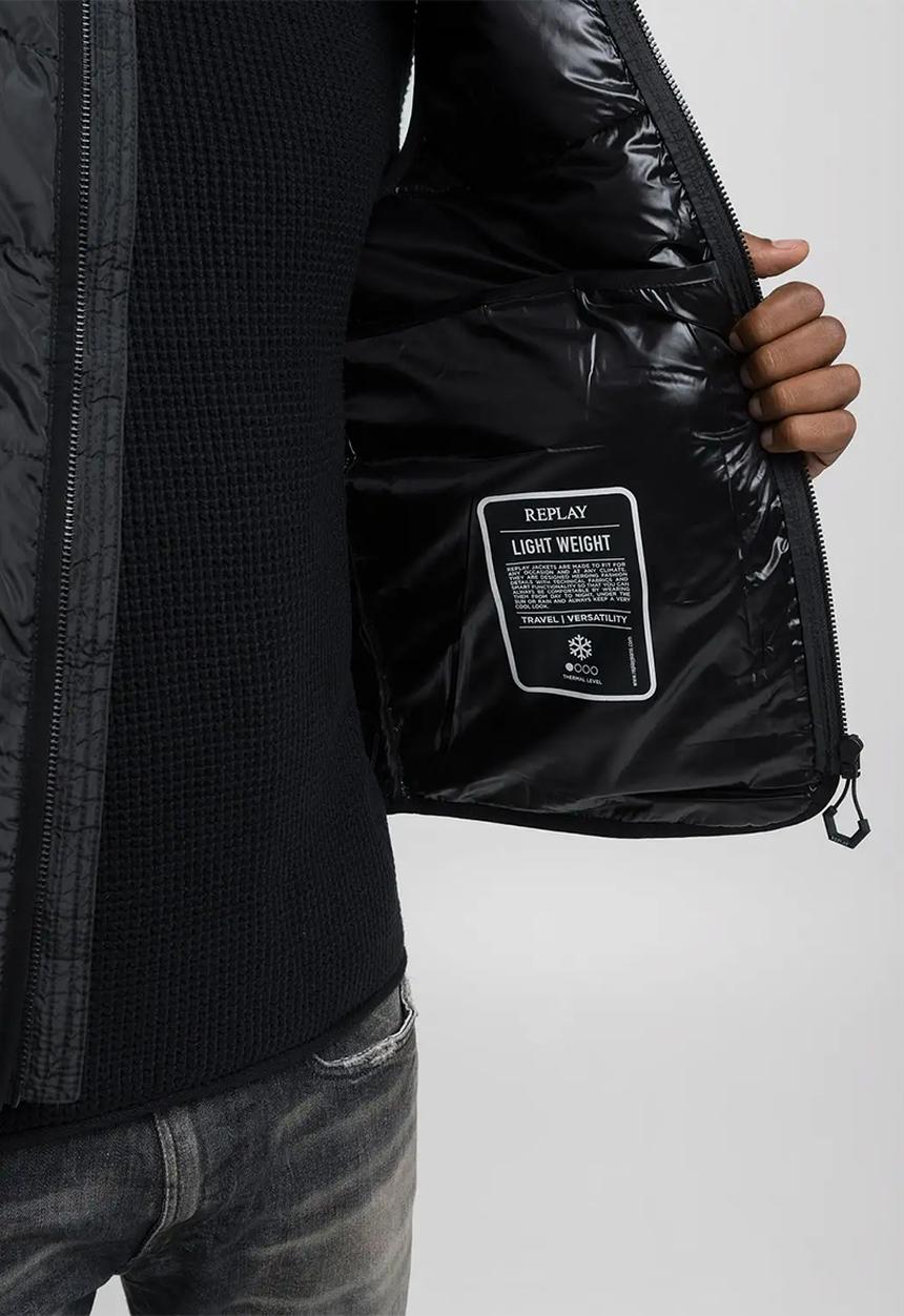 Replay - Ash puffer gilet - nearly black