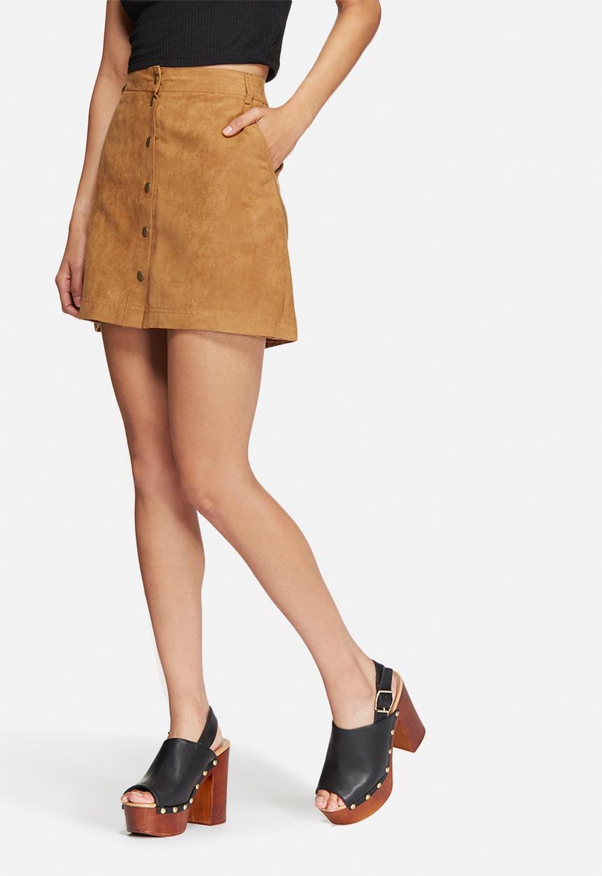New Look - Suedette popper skirt