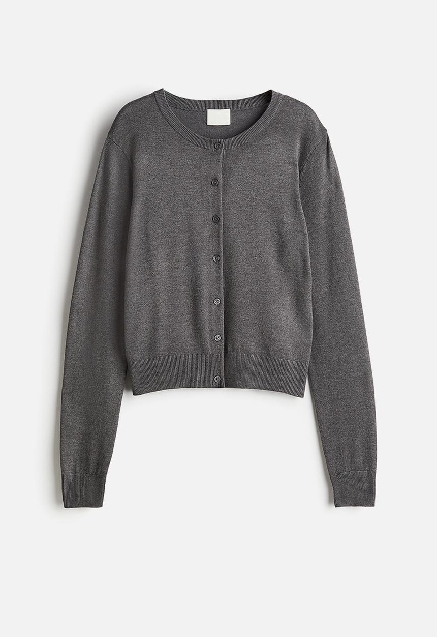 H&M - Fine-knit cardigan - grey marl