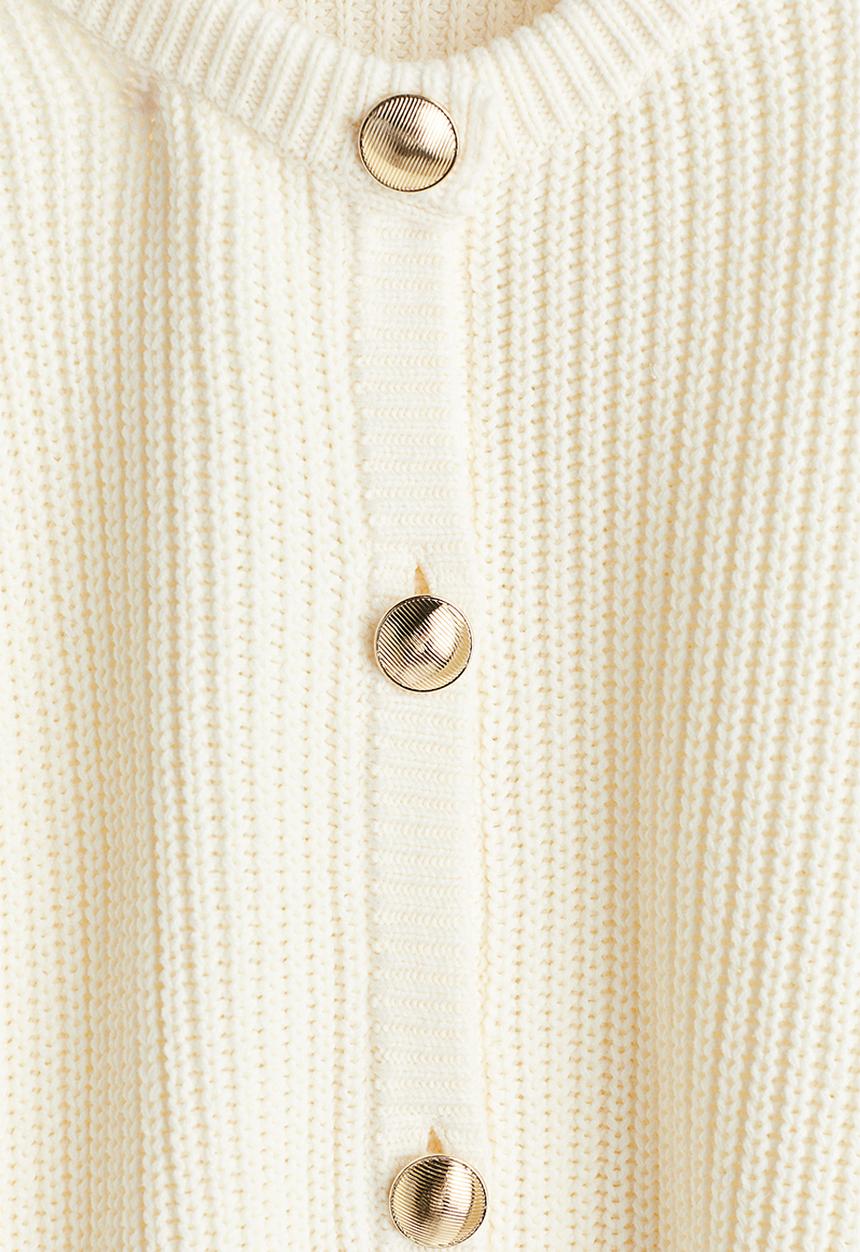 H&M - Rib-knit cardigan - cream