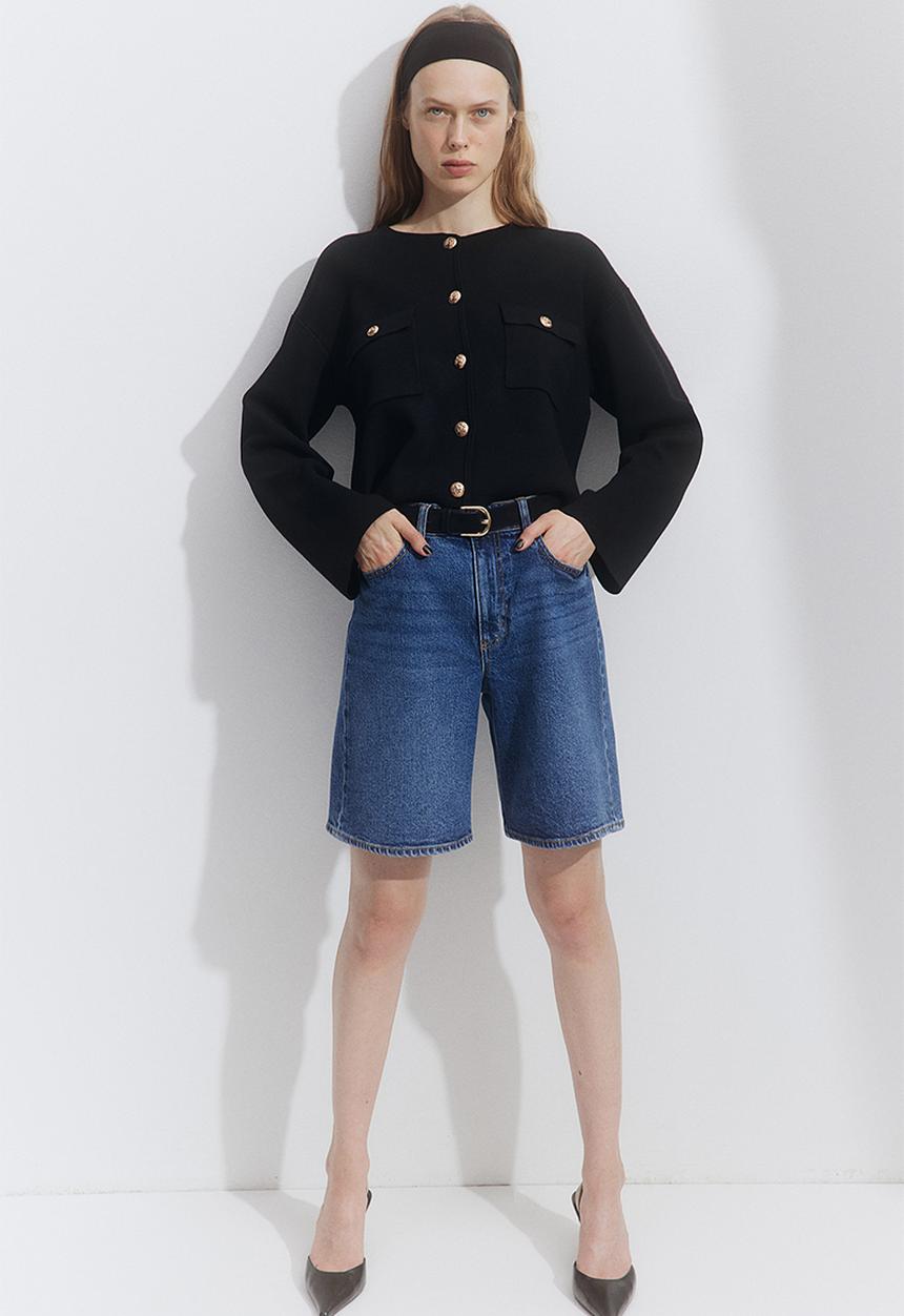 H&M - Pocket-detail cardigan - black