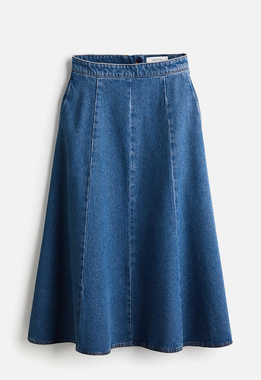 H&M - A-line denim skirt - denim blue 