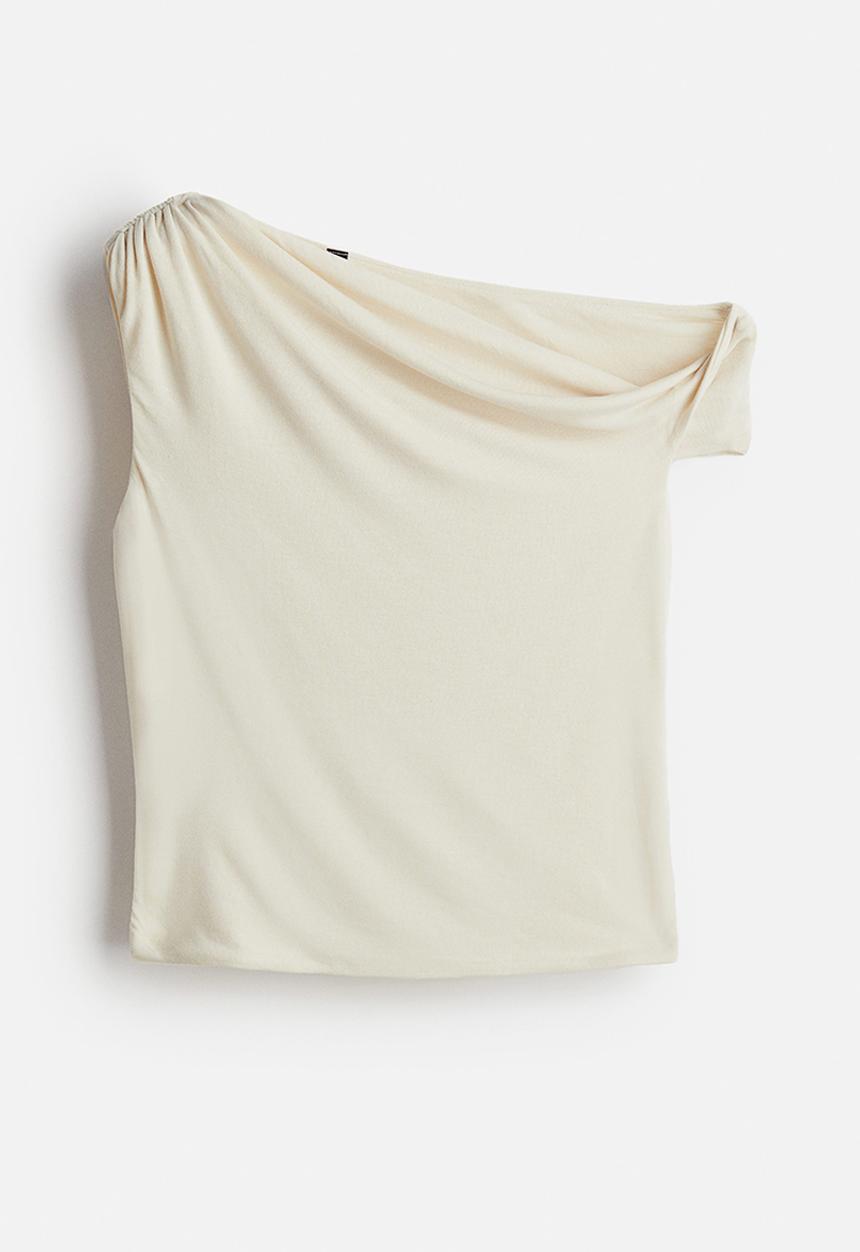 H&M - One-shoulder top - light beige