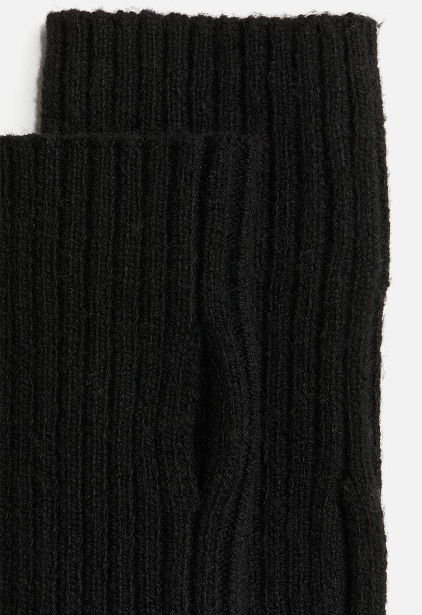 H&M - Rib-knit wrist warmers - black