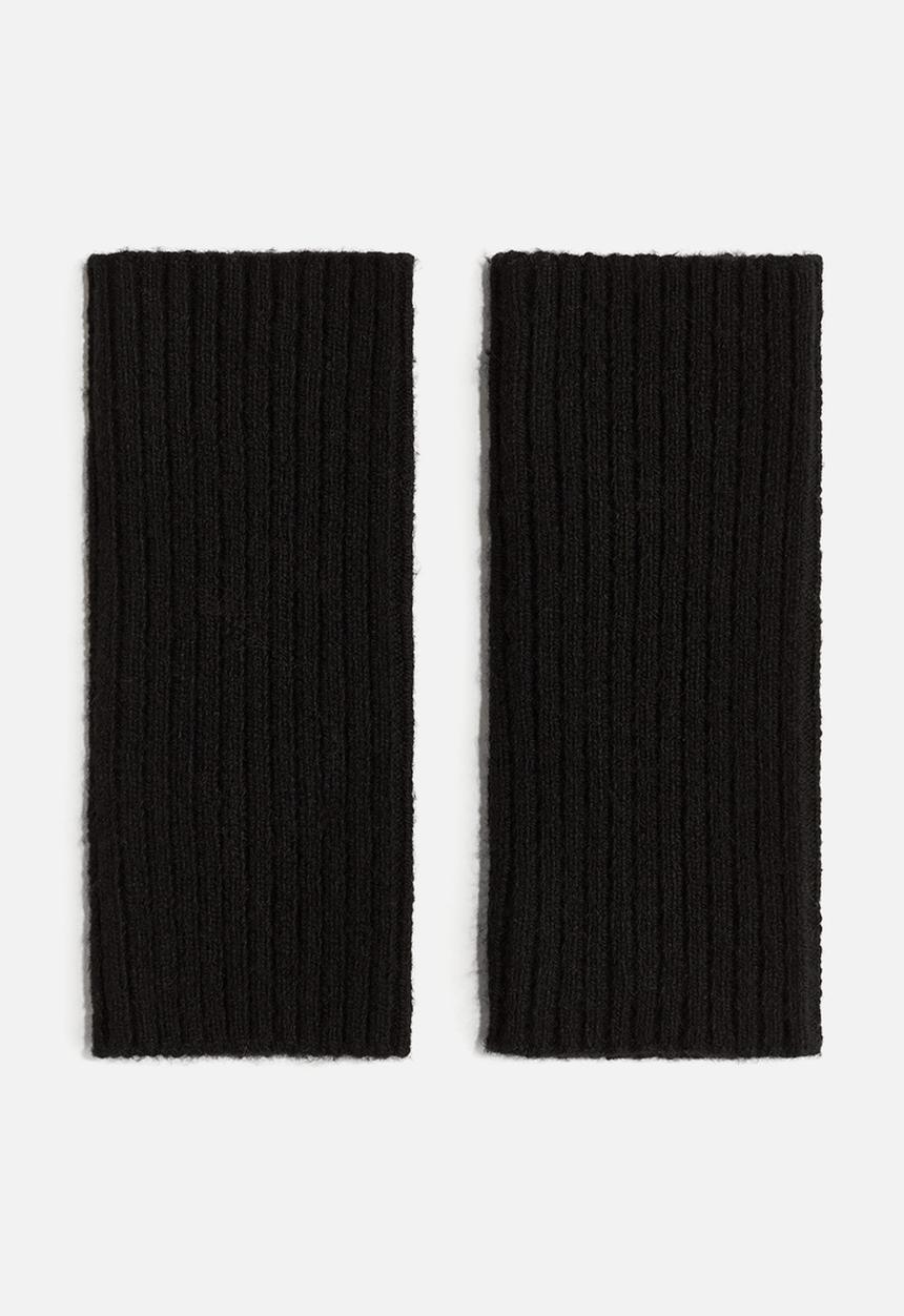 H&M - Rib-knit wrist warmers - black