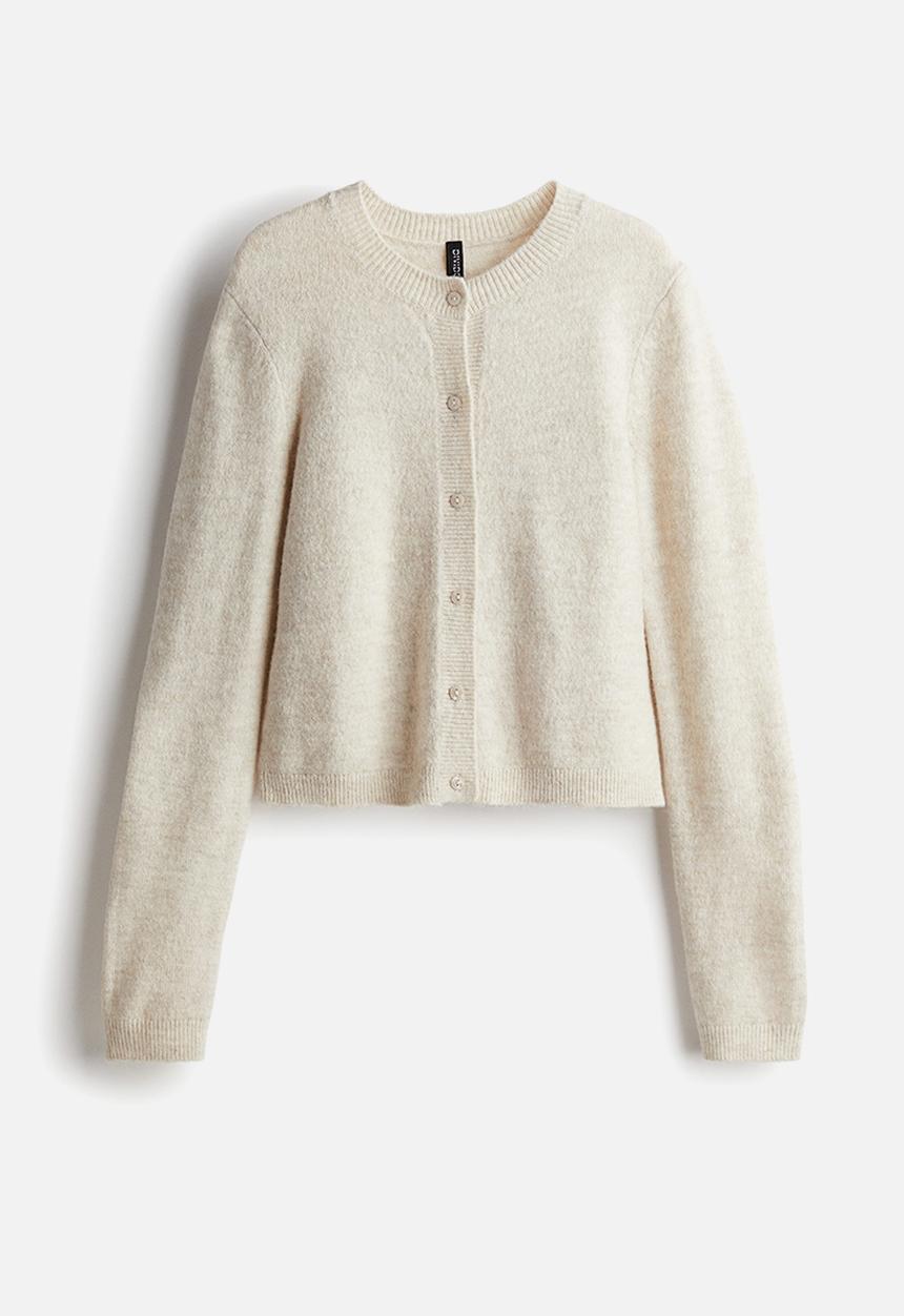 H&M - Fine-knit cardigan - light beige marl