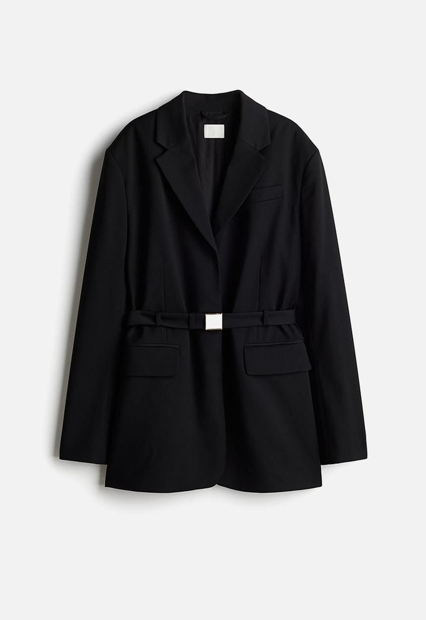 H&M - Belted blazer - black