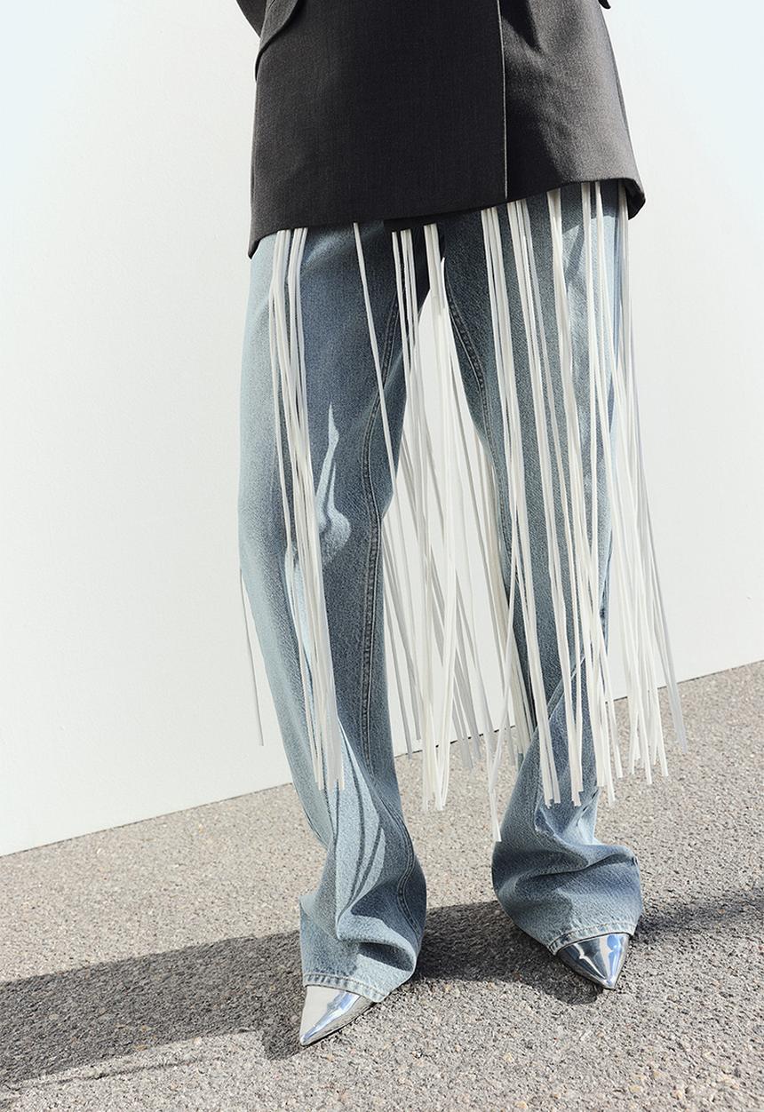 H&M - Crease-leg jeans -  light denim blue