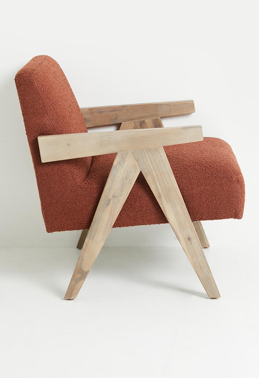 Sixth Floor - Corby occasional chair - greywash rust