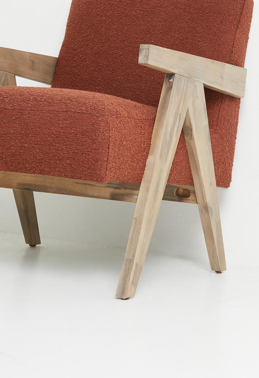 Sixth Floor - Corby occasional chair - greywash rust