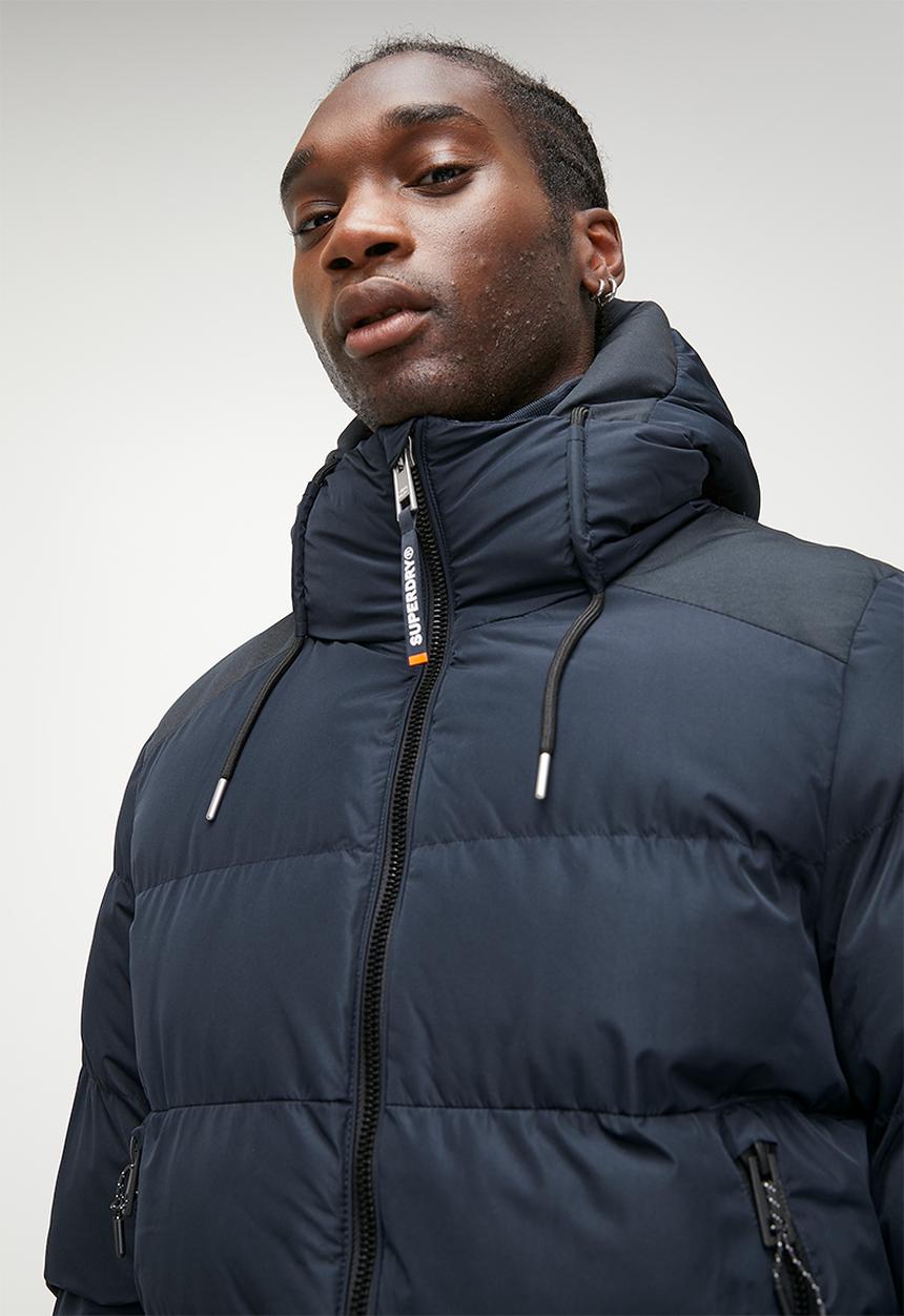 Superdry. - SPORTS PUFFER BOMBER - Eclipse Navy