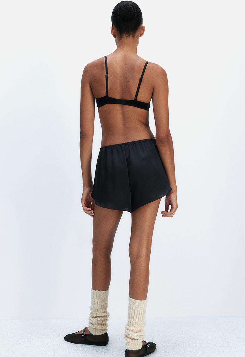 H&M - Padded underwired cotton bra - black