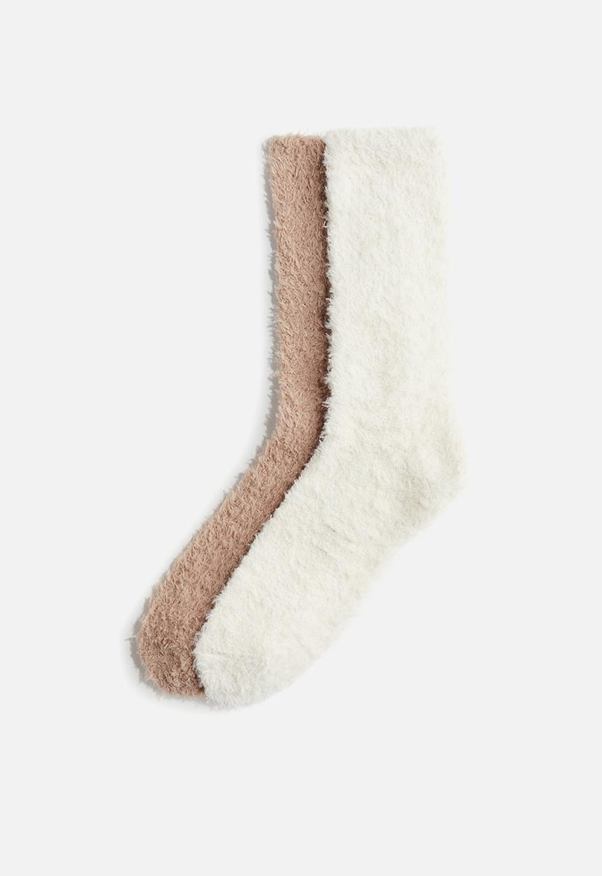 H&M - 2-Pack socks - beige & white