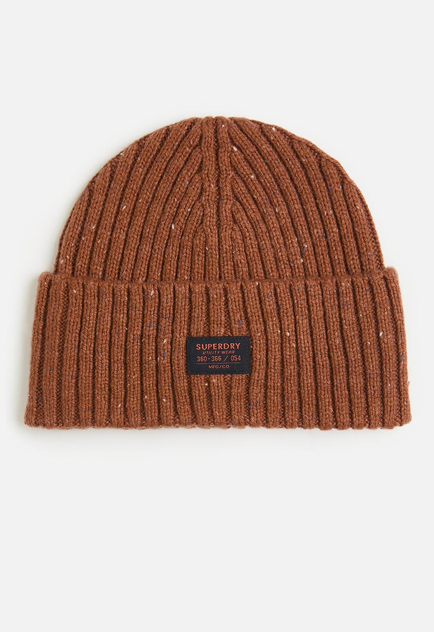 Superdry. - Workwear Nep Knitted Beanie - Brick Orange Nep