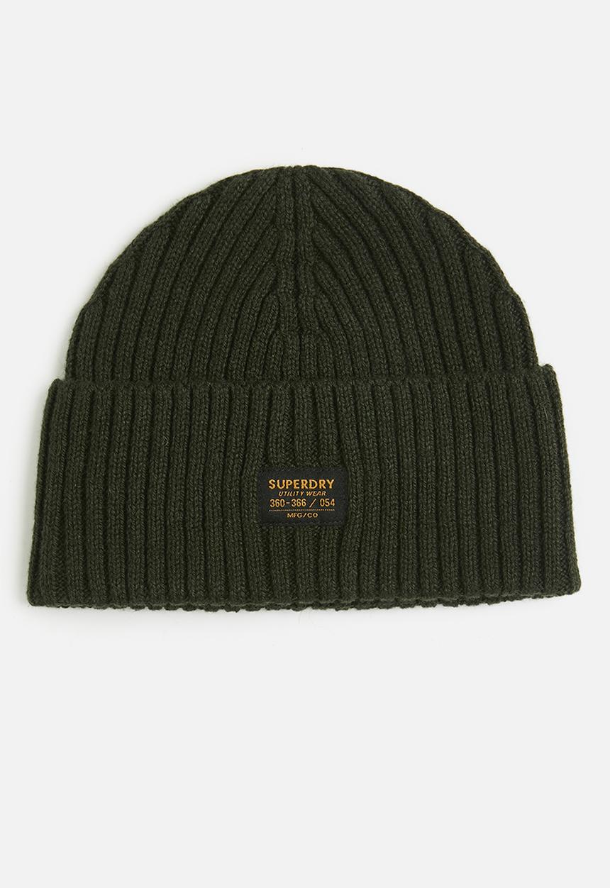 Superdry. - Workwear Knitted Beanie Hat - Surplus Goods Olive Green
