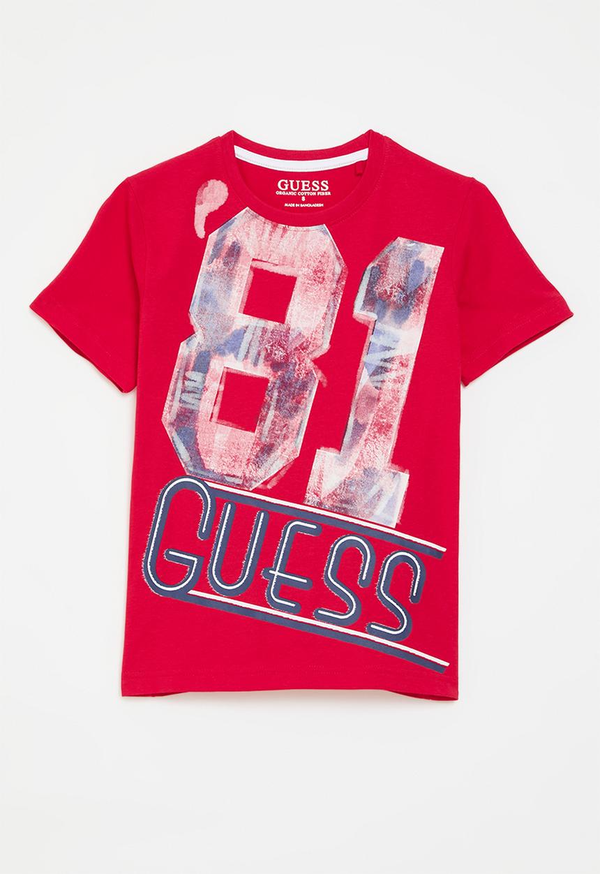 GUESS - Short sleeve T-shirt - red jelly bean