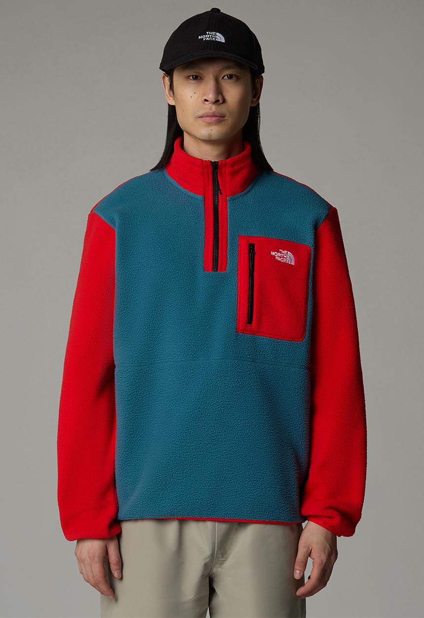The North Face - Yumiori ¼ zip - Mallard Blue-High Risk Red-TNF Black