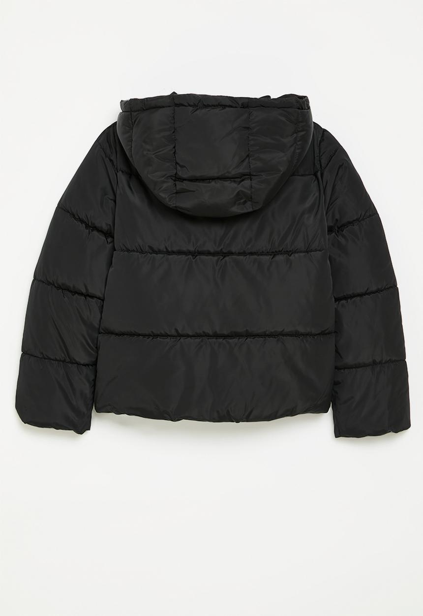 GUESS - Hooded ls padded puffer w/zip - jet black 