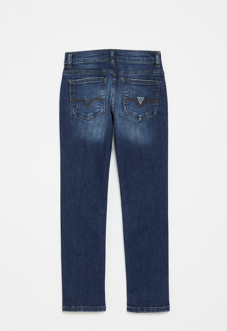 GUESS - Comfort denim slim fit pants - scratch&destroy indigo wash