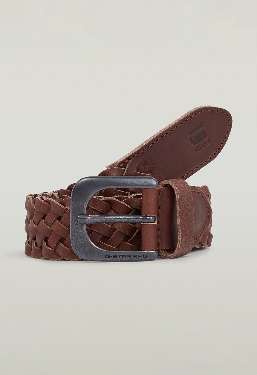 G-STAR - Small Zed Braided Belt - Black Metal/Dk Brown