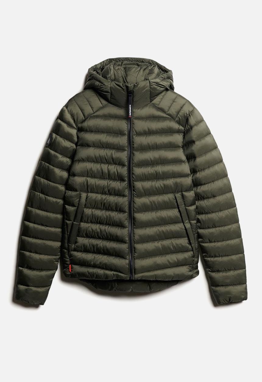 Superdry. - Hooded fuji sport padded jkt - army khaki