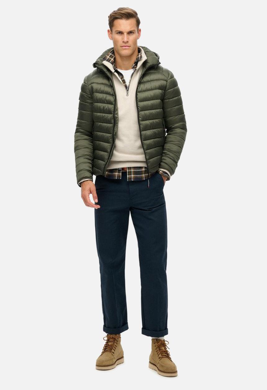 Superdry. - Hooded fuji sport padded jkt - army khaki