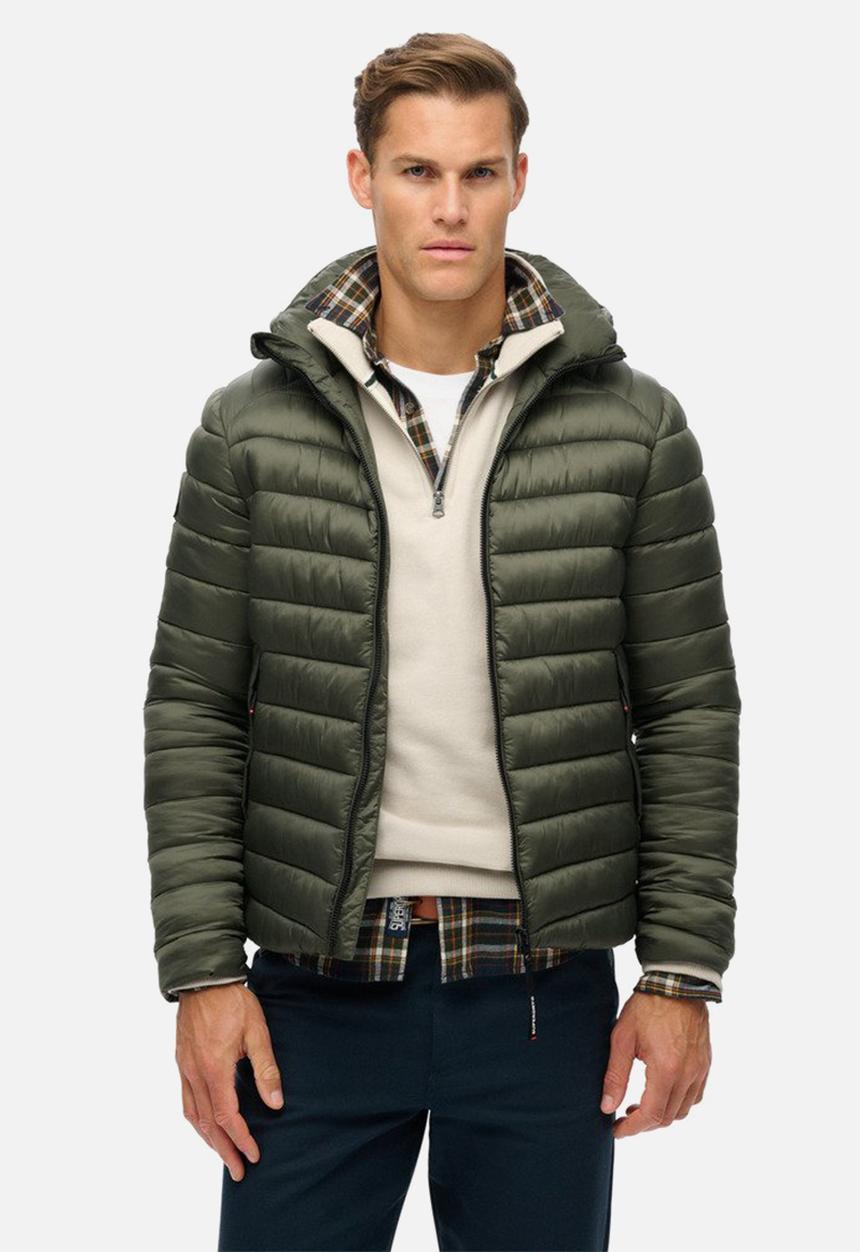 Superdry. - Hooded fuji sport padded jkt - army khaki