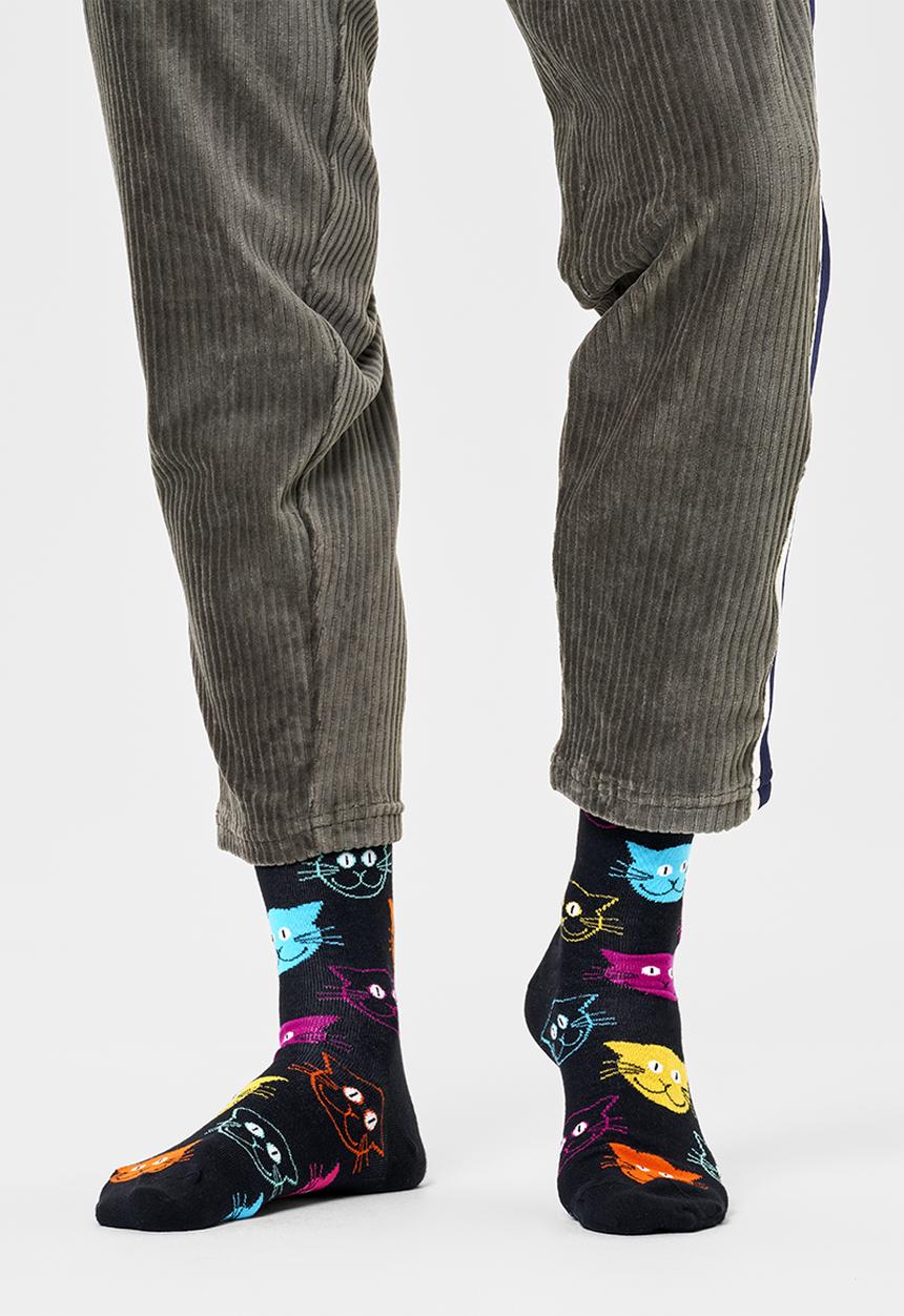Happy Socks - Cat socks - black