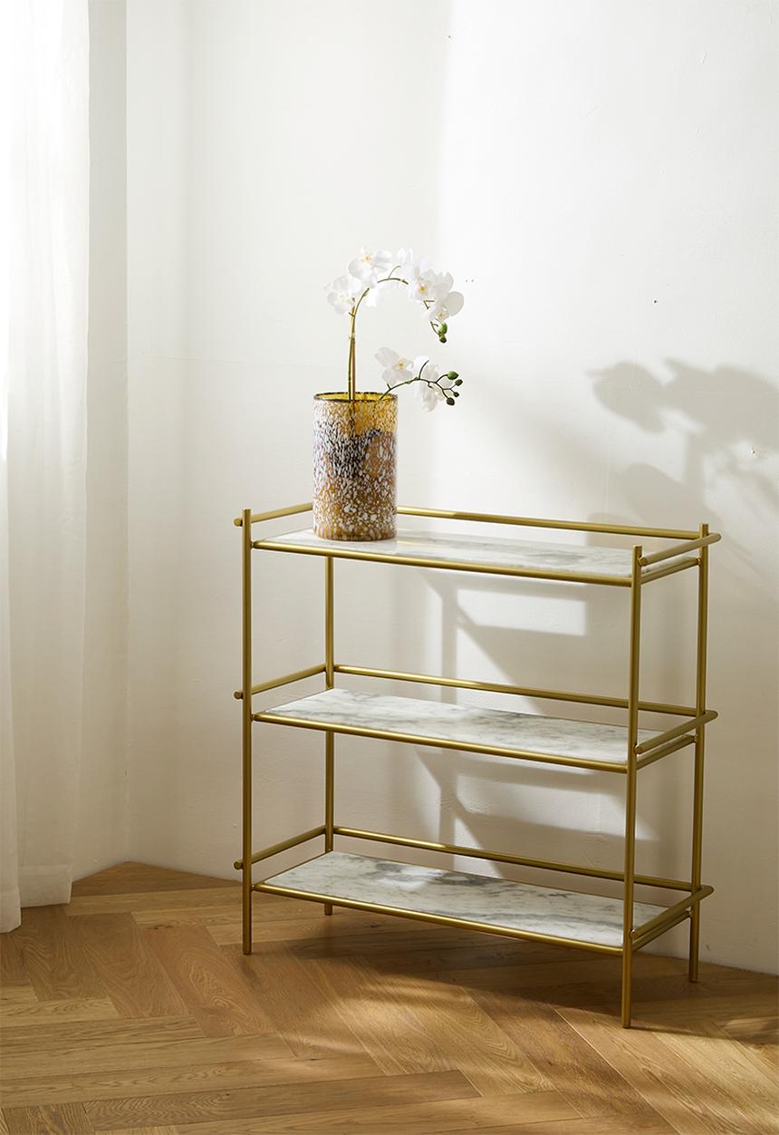 Sixth Floor - Ayan free standing shelf - brass