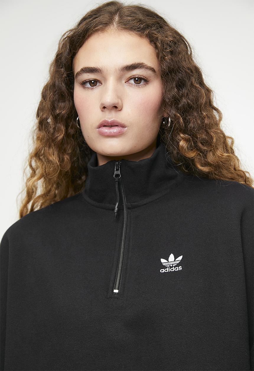 adidas Originals - Essential half Zip Fleece Sweat - Black
