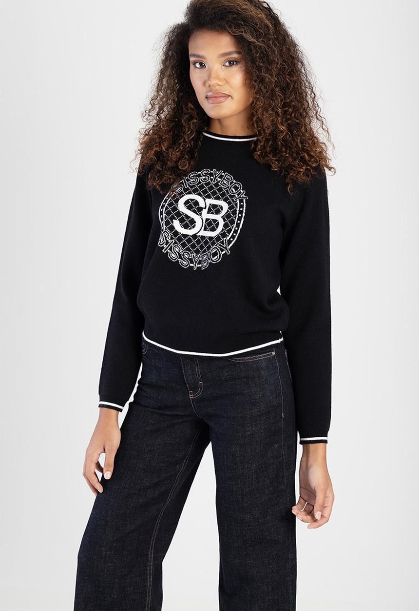 SISSY BOY - MARIANNA: Logo Knit Sweater - Black